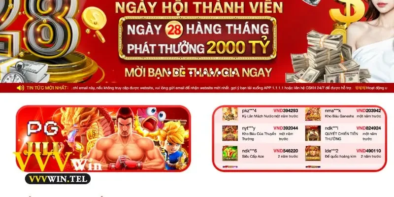 Khuyến Mãi vvvwin 1 Giới thiệu các khuyến mãi VVVWIN mới nhất